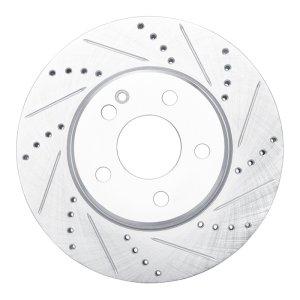 Mercedes-Benz B200 Brake Rotor (1) - Front Right - R1 Concepts - Drilled & Slotted - Silver - `06-`11